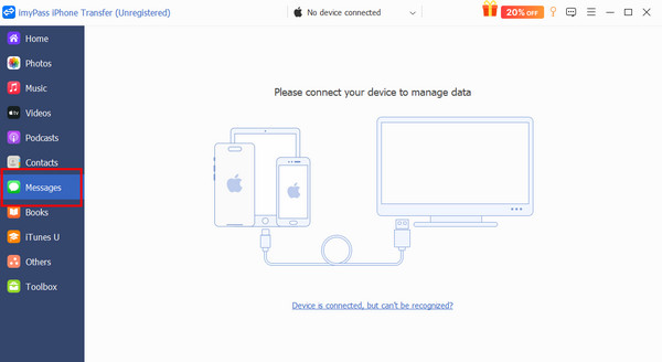Seção de mensagens imyPass