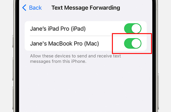Sincronizar mensagens Encaminhamento de mensagens de texto