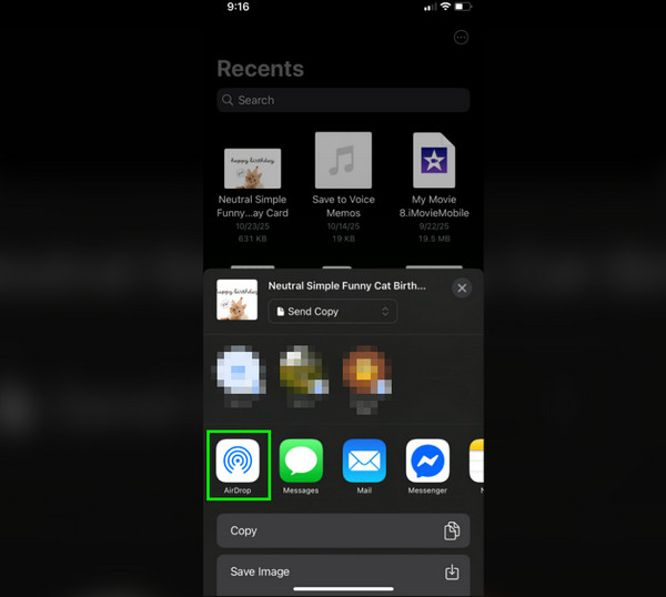 Μεταφορά αρχείων iPhone Mac Airdrop