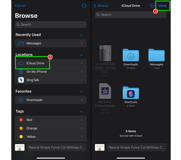 Μεταφορά αρχείων iPhone Mac iCloud Drive