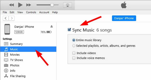 Sync Music Library