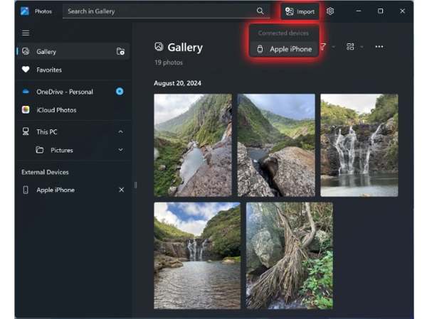 iPhone importeren in Windows Foto's-app
