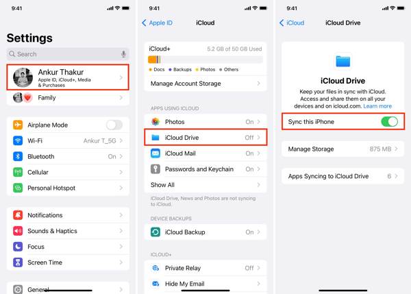 iCloud Drive synchroniseren