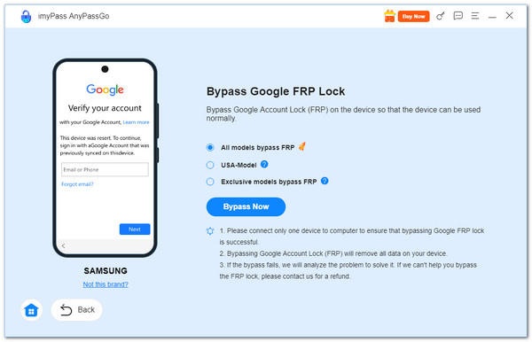 imypass Anypassgo — лучший бесплатный инструмент для обхода FRP, работающий в одном месте