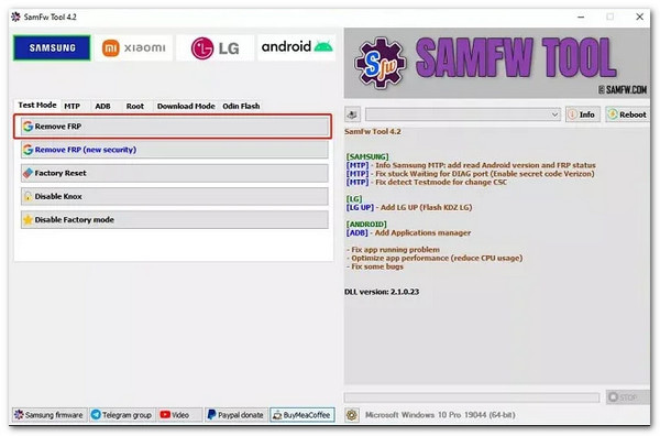 Инструмент Samfw FRP, альтернатива инструменту All In One FRP Bypass Tool