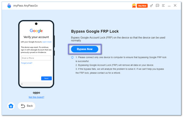Click The Bypass Now Button to Begin