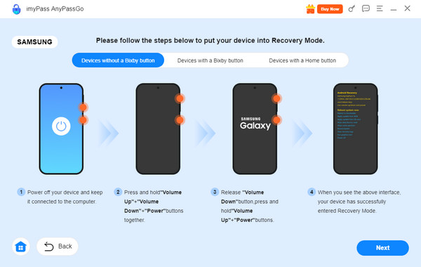 Intrați în modul de recuperare
