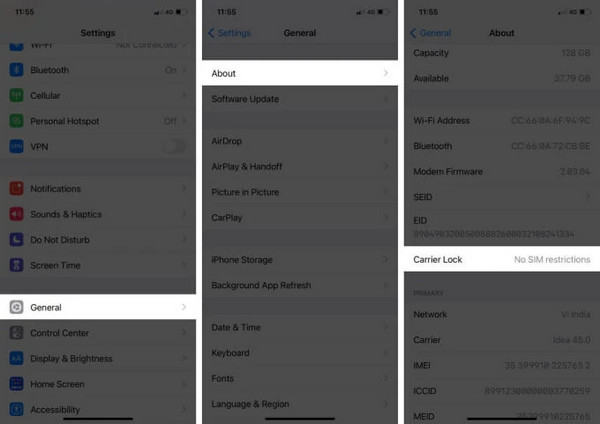 通过 iPhone 设置检查 Mint Mobile 是否已解锁