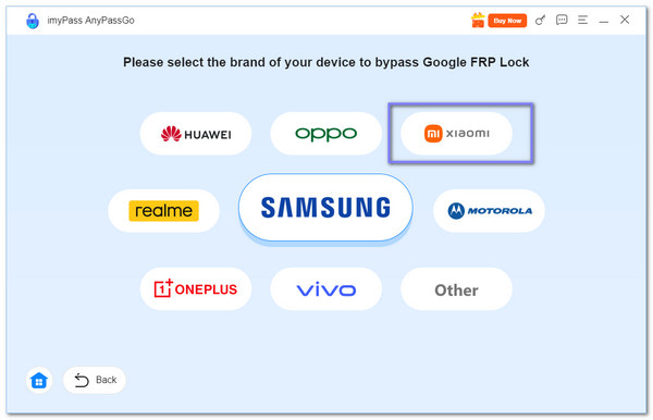 デバイスとしてRedmiまたはXiaomiを選択してください