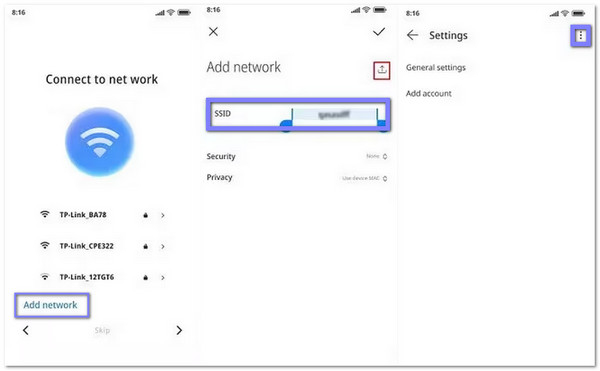 SSIDボックス内に任意のランダムなテキストを入力します