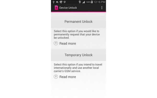 ใช้แอป T-Mobile Unlock