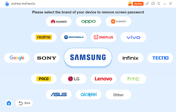 Seleccione la marca del teléfono Android