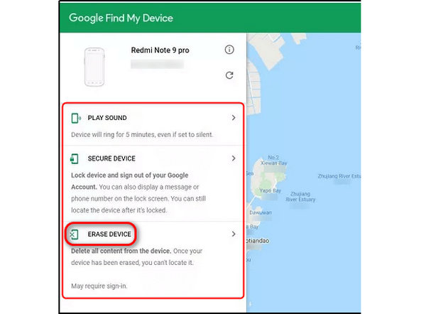Eszköz törlése a TCL telefon feloldásához