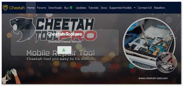 Cheetah Tool Pro oldal, ami azt állítja, hogy megkerüli az FRP-t az Imei segítségével