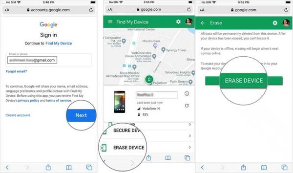 Vratite Android putem Google Find My