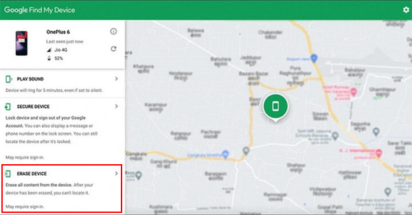 デバイスを消去する OnePlus