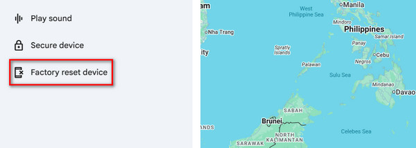 Fare clic sul pulsante Ripristino impostazioni di fabbrica del dispositivo