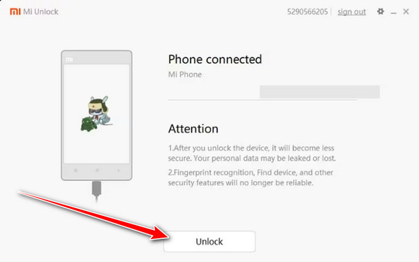 在电脑上使用小米解锁工具