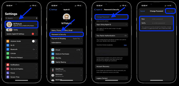 Đổi mật khẩu iOS