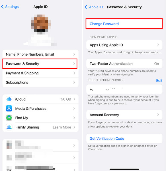 更改密码设置 iPhone iPod