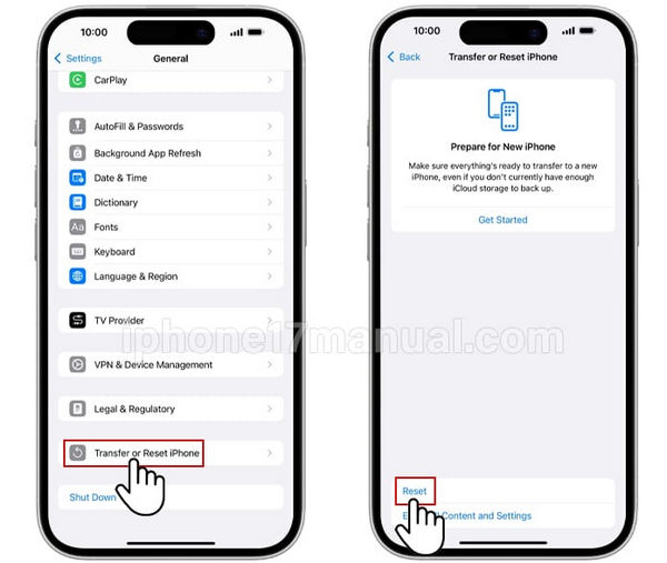 Resetare funcție în Setări