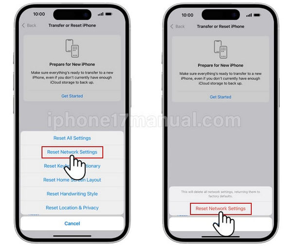 Resetați setările de rețea
