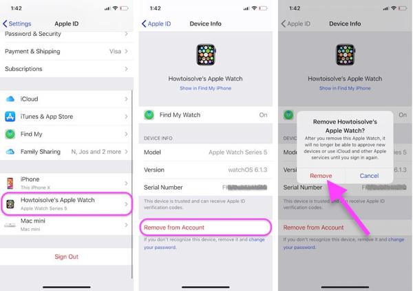 Retirer l'Apple Watch de l'iPhone