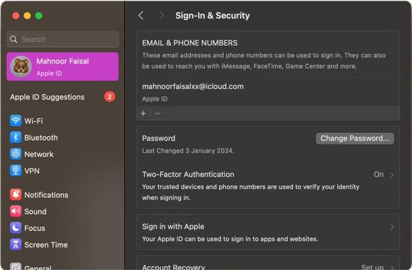 Schimbați parola iCloud pe MAC