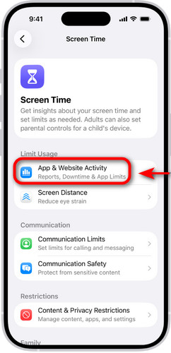 Abilitare Tempo di utilizzo su iPhone