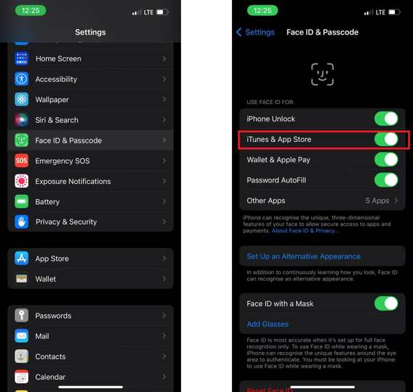 使用 Face ID 的 App Store