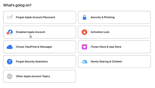Scegli Account Apple disabilitato