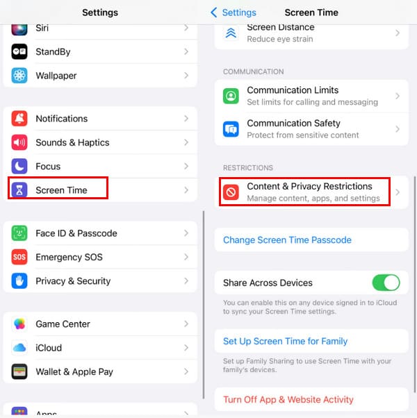 Limitazioni relative al tempo trascorso sullo schermo e alla privacy