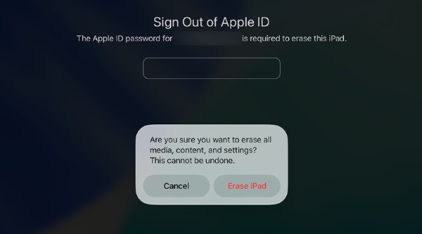Masukkan Kata Laluan Apple dan Padam iPad