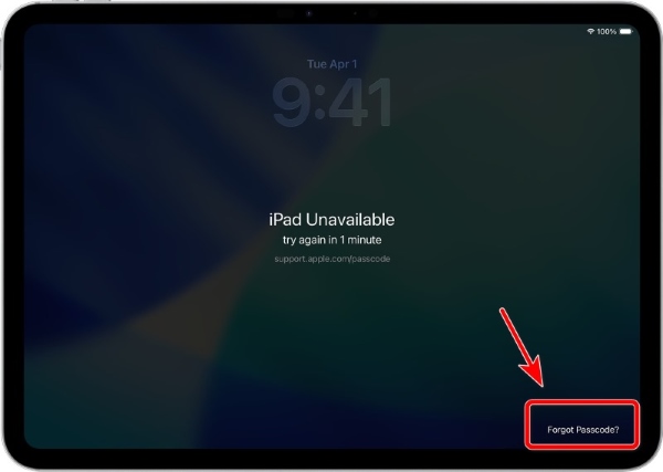 iPad tidak tersedia Forgot Passcode