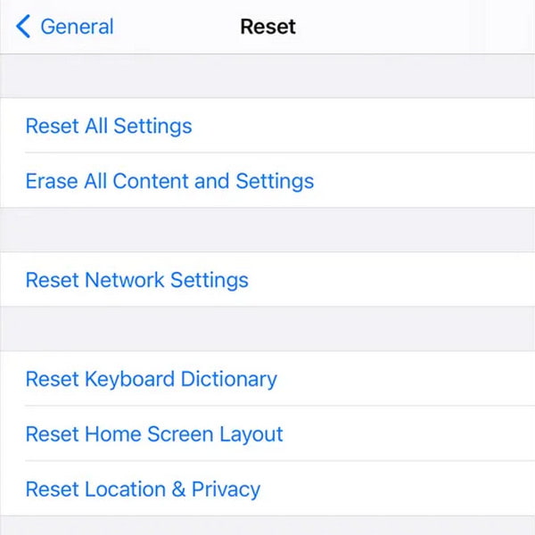 รีเซ็ตการตั้งค่าทั้งหมด