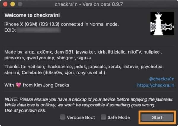 Lancarkan Checkra1n iCloud Bypass