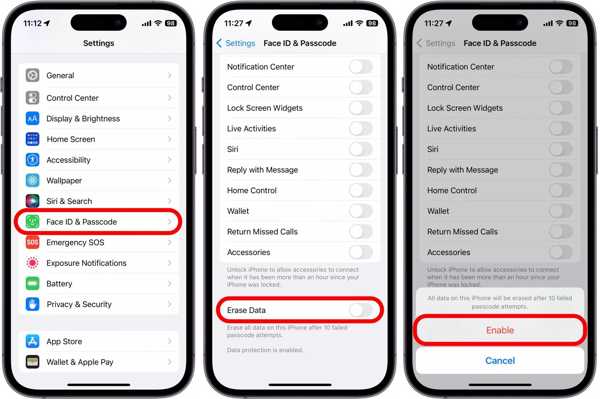 Enable Erase iPhone