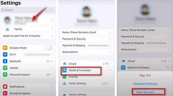 Tap View Account Button