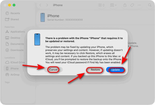 Update Restore Cancel Prompts
