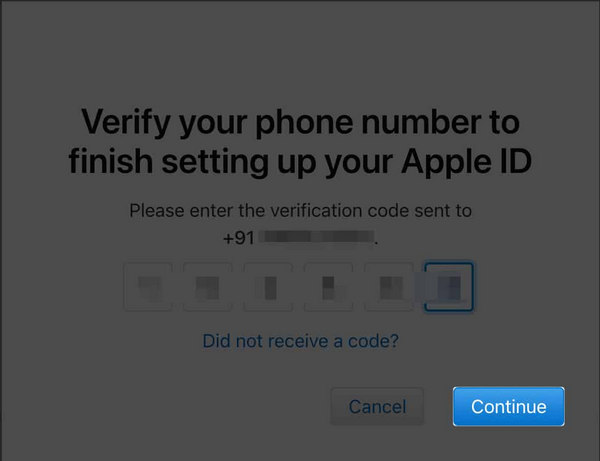 ดำเนินการต่อ บัญชี Apple ออนไลน์