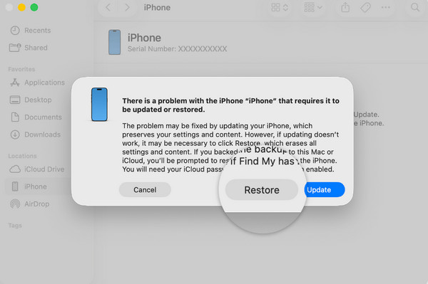 Ripristina iDevice in Finder/iTunes