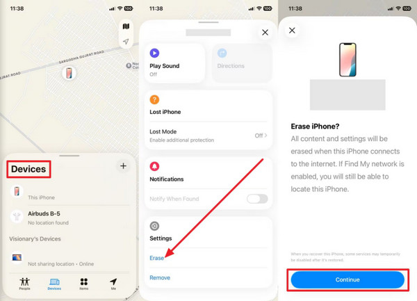 Sblocca iDevice in iCloud Trova il mio iPhone