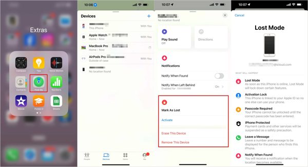 iPhone をロックする　探す