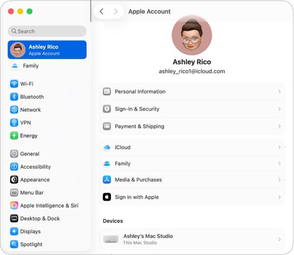 Apple ID beheren Mac