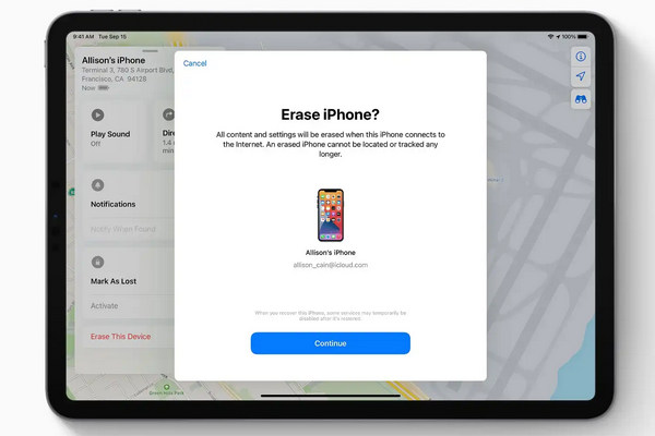 iCloud Wymaż urządzenie