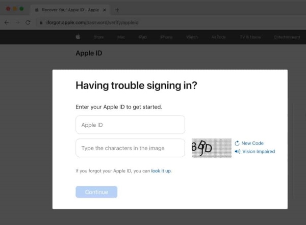 إذا نسيت تسجيل الدخول إلى Apple ID