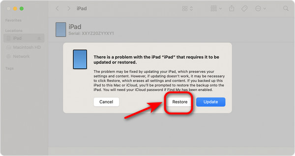 กู้คืน iPad ที่ถูกปิดใช้งานของคุณด้วย iTunes/Finder