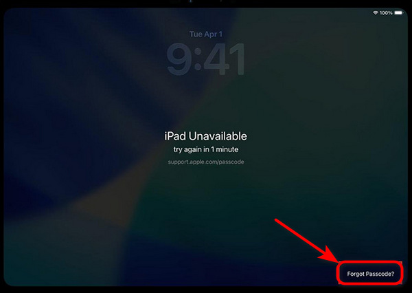 ใช้ฟังก์ชันลืมรหัสผ่านเพื่อรีเซ็ต iPad