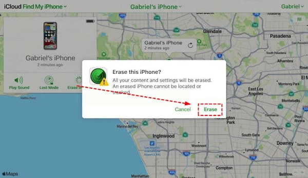 Διαγραφή iPhone μέσω iCloud