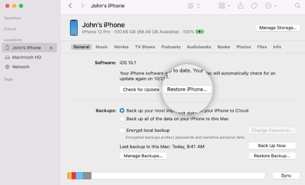 Επαναφέρετε το iPhone χρησιμοποιώντας το iTunes